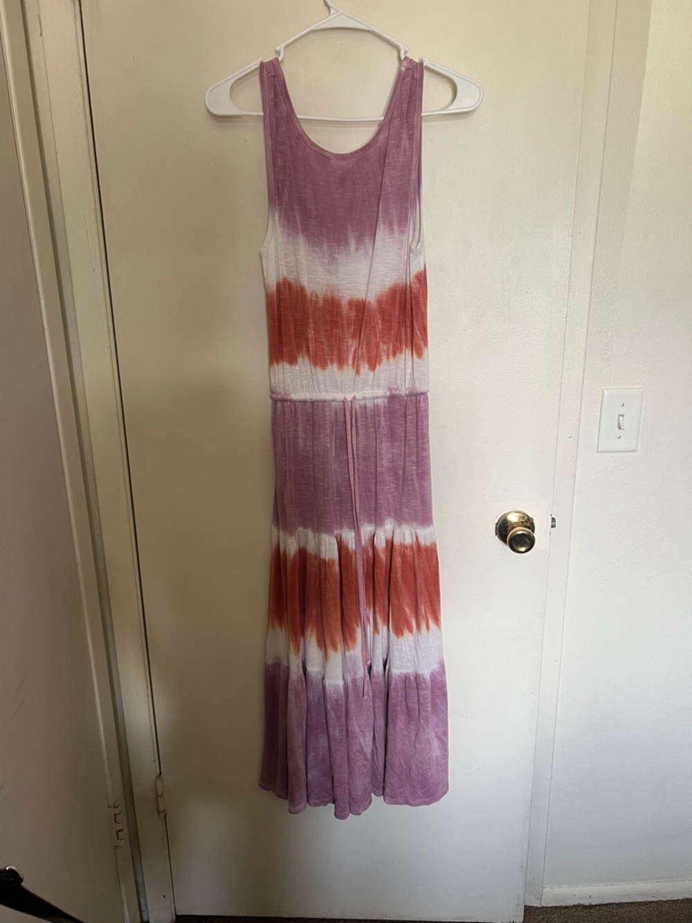 Knox Rose Mauve, Rust and White Tie-Dye Maxi Dress